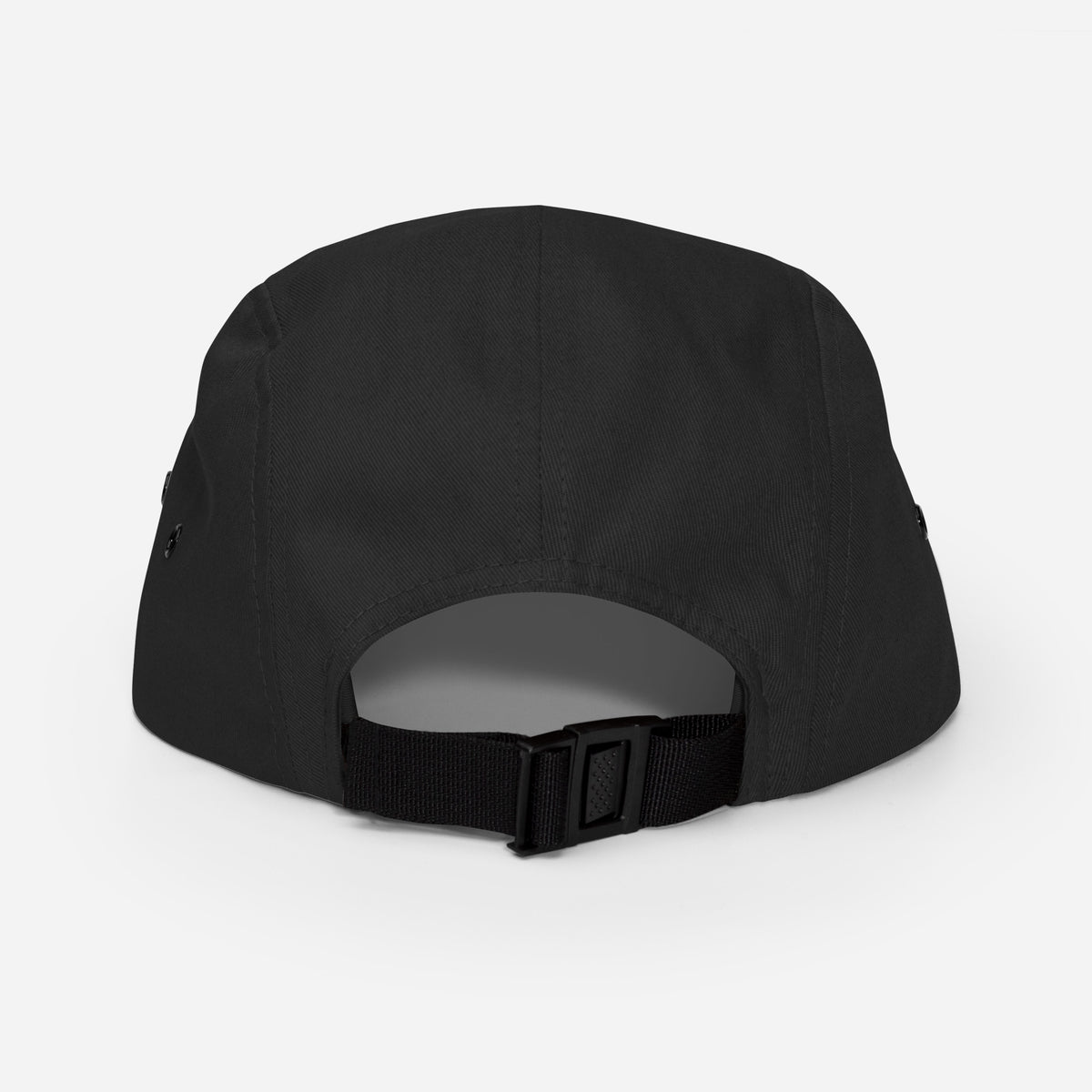 Noise Lab Five-Panel Cap in black, back view