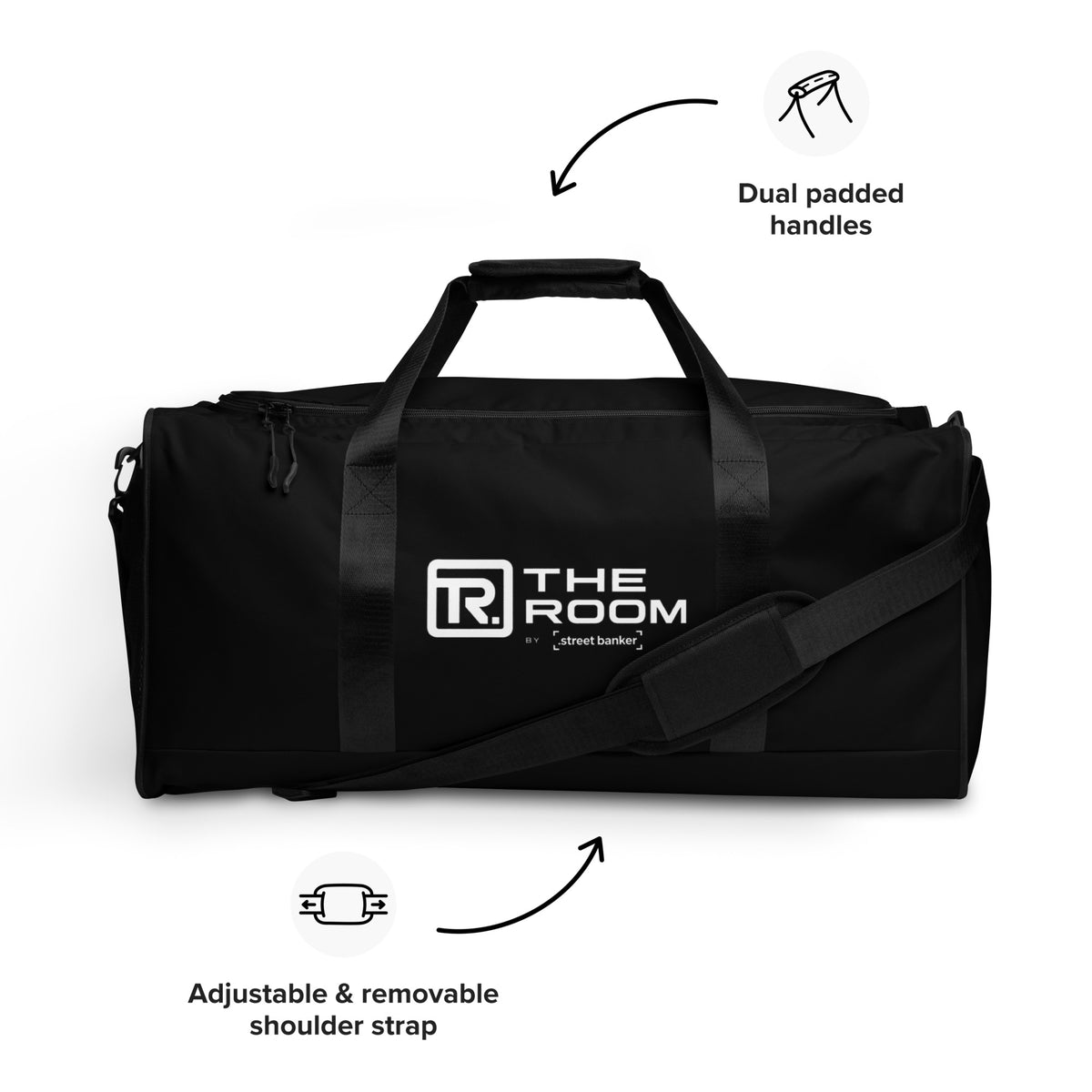 The Room Road Duffle Bag in white, front view