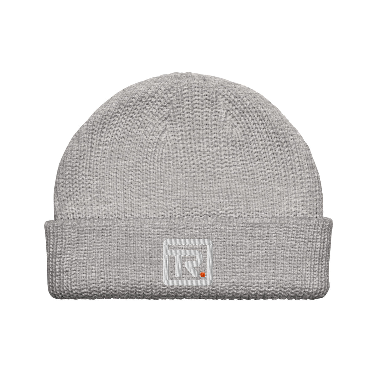 The Room Fisherman Beanie in athletic heather, front view