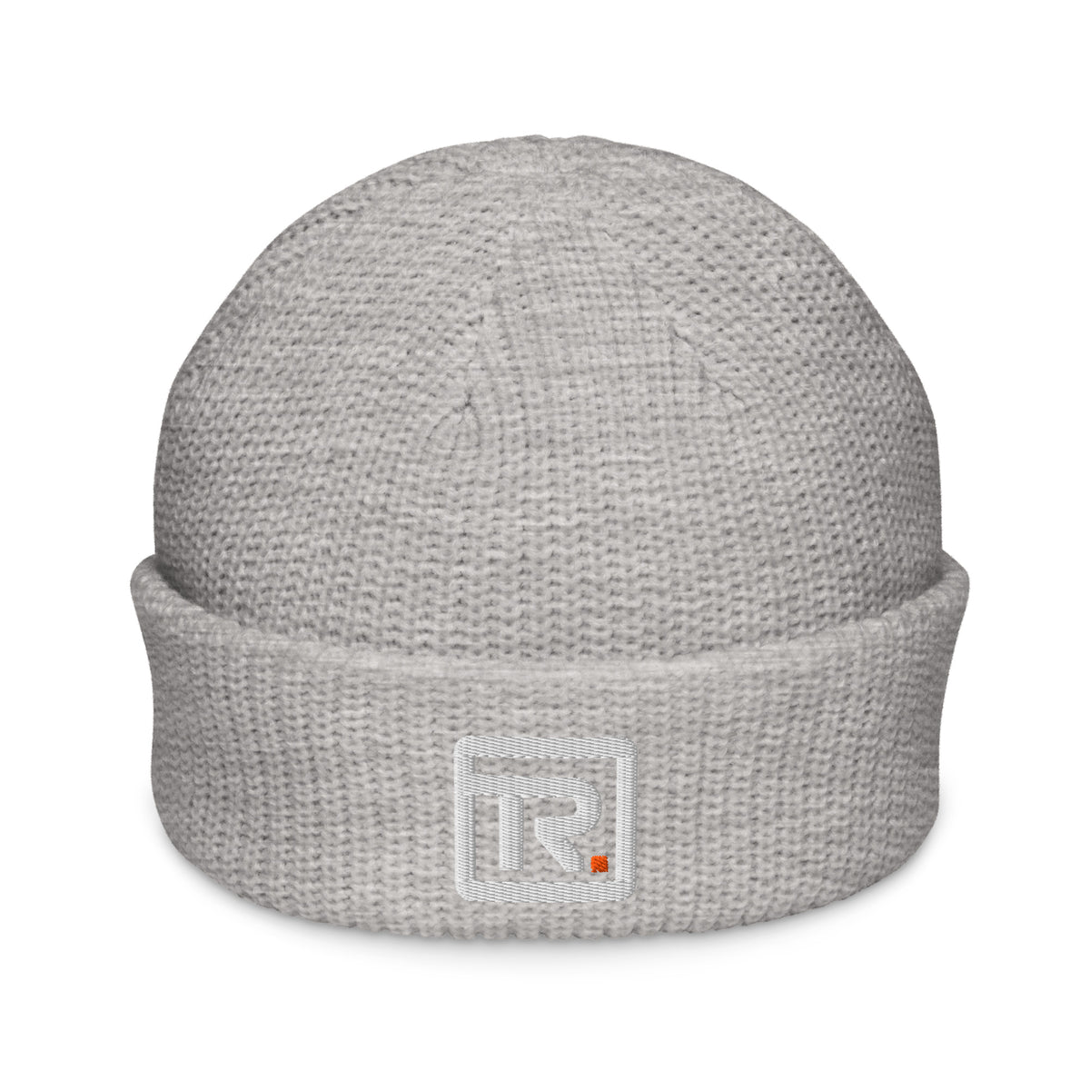 The Room Fisherman Beanie in athletic heather, front view