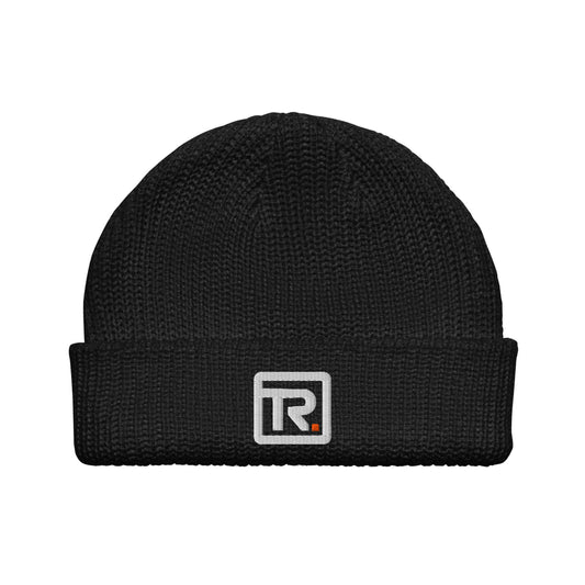 The Room Fisherman Beanie in black, front view