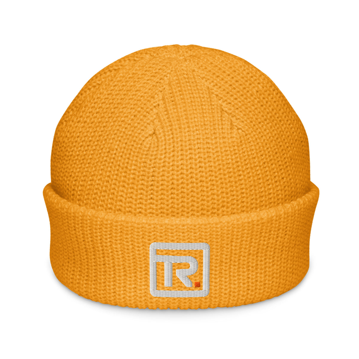 The Room Fisherman Beanie in gold, front view