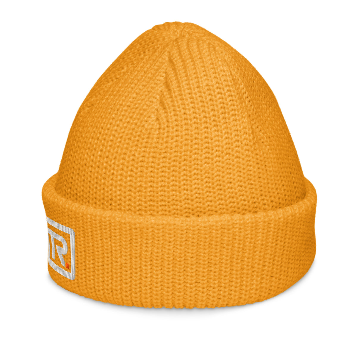 The Room Fisherman Beanie in gold, left-side view