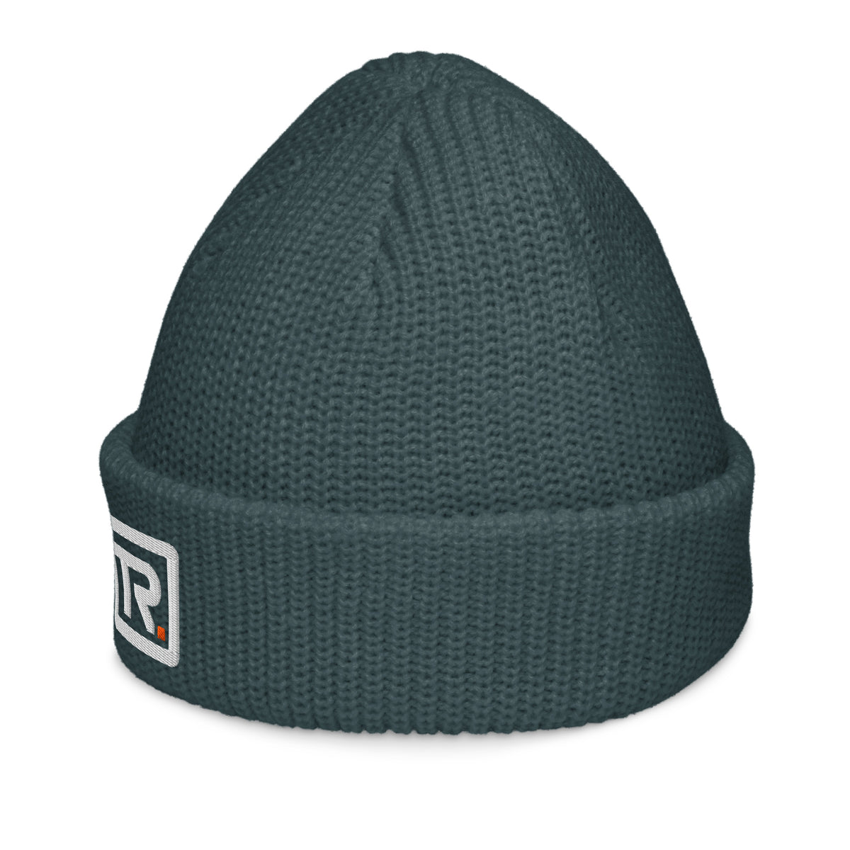 The Room Fisherman Beanie in petrol blue, left-side view