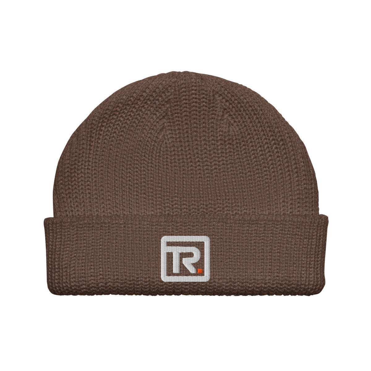 The Room Fisherman Beanie in walnut, front view
