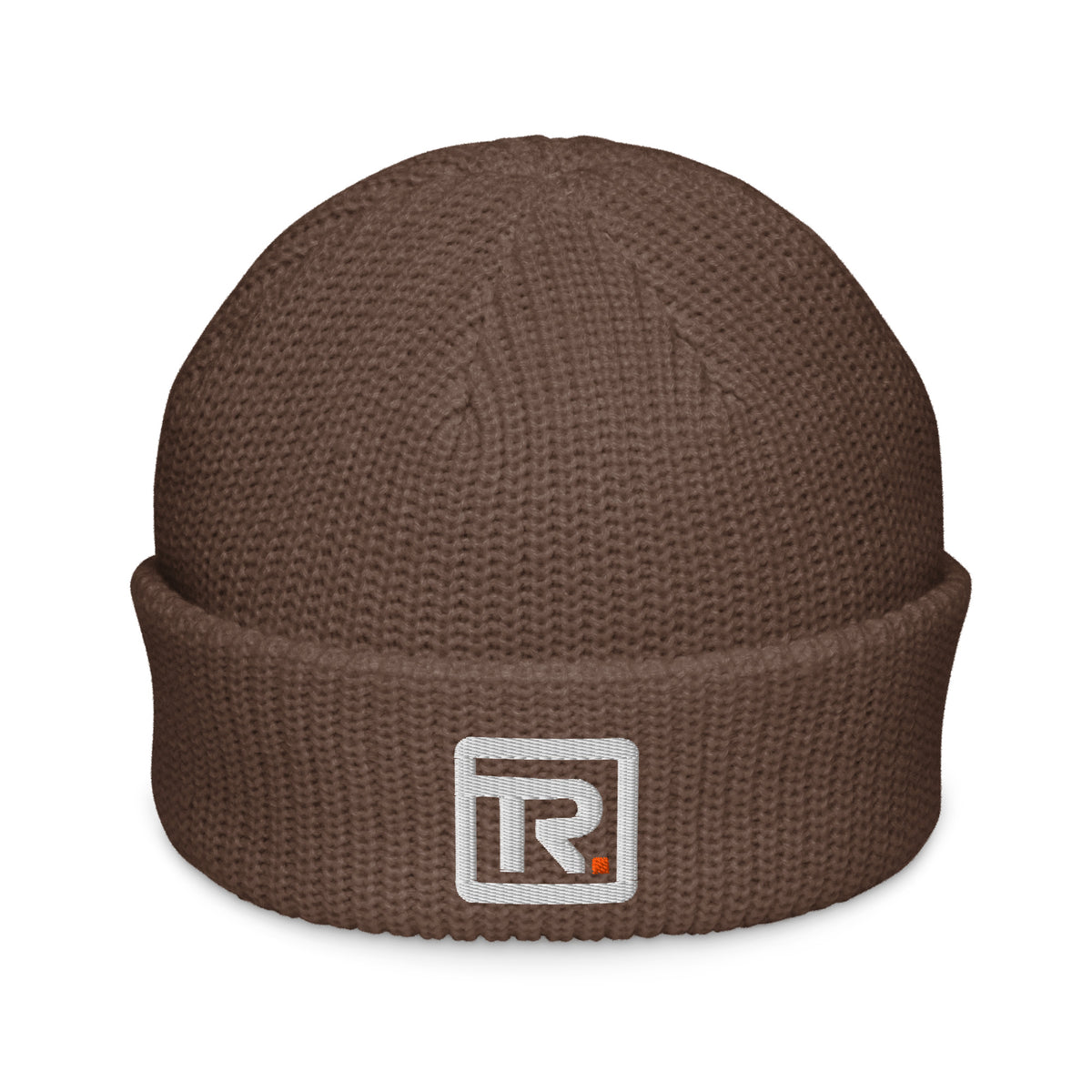 The Room Fisherman Beanie in walnut, front view