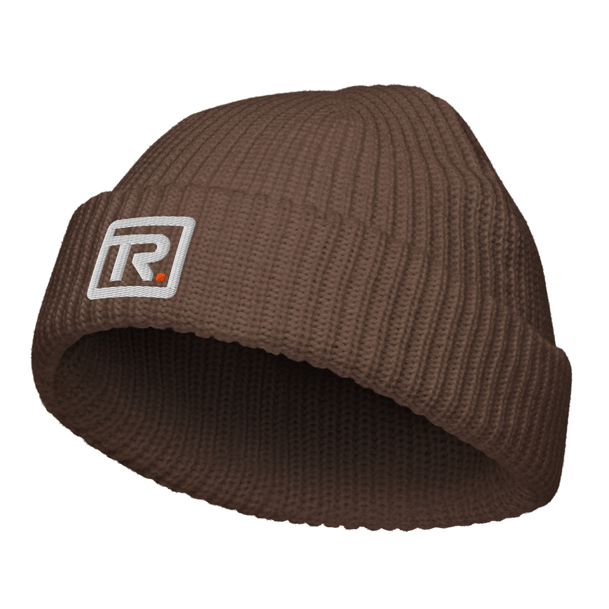 The Room Fisherman Beanie in walnut, front view