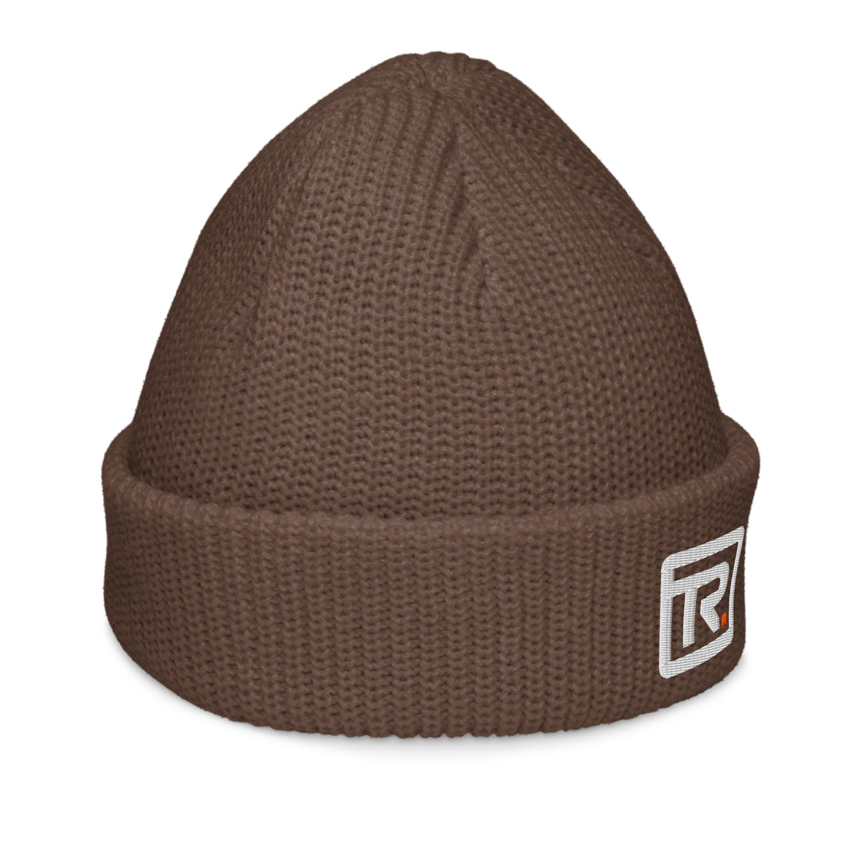 The Room Fisherman Beanie in walnut, right-side view