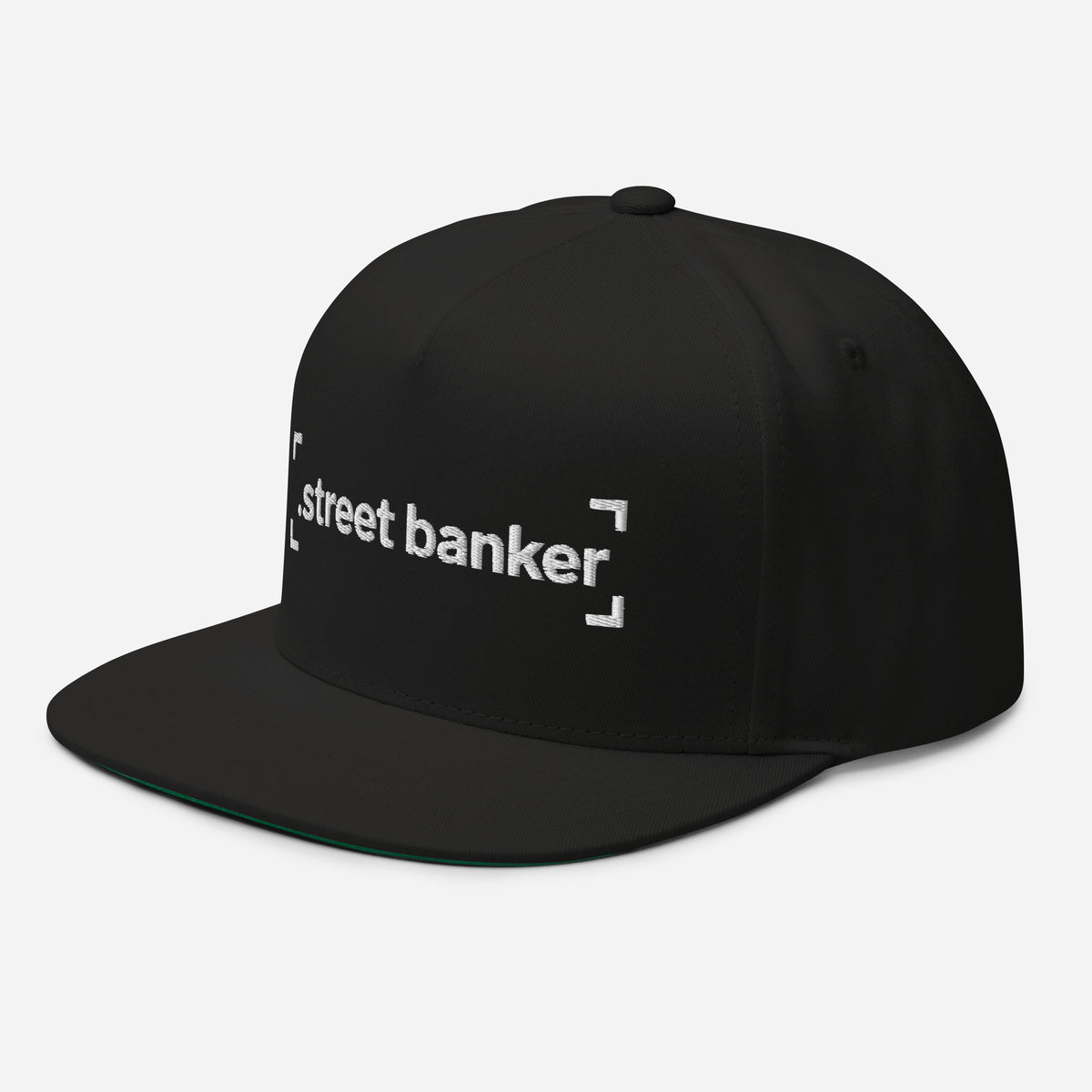 SB-03 Institution Flat Bill in black, left-front angle