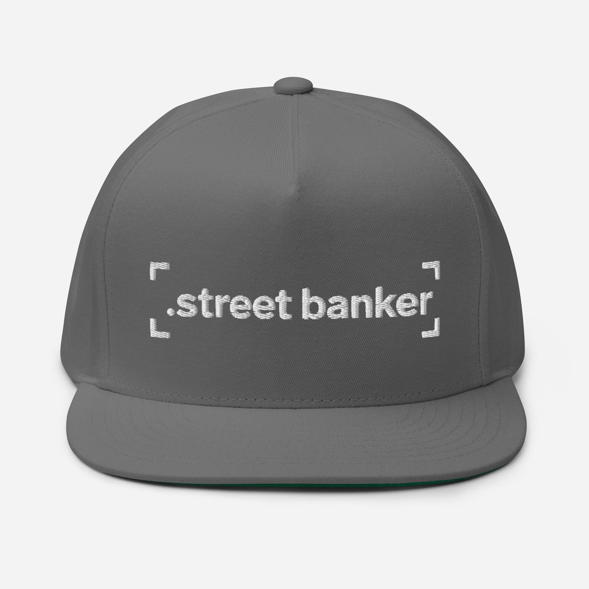 SB-03 Institution Flat Bill in grey, front view
