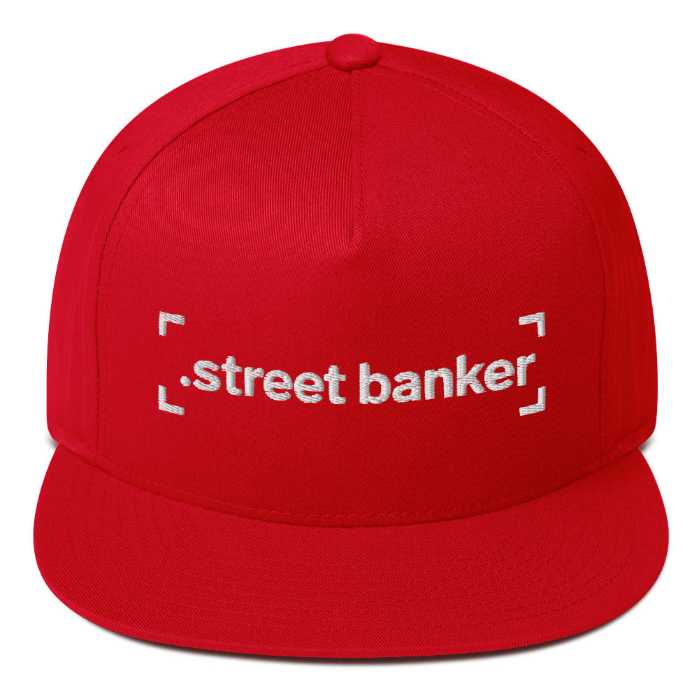 SB-03 Institution Flat Bill in red, front view