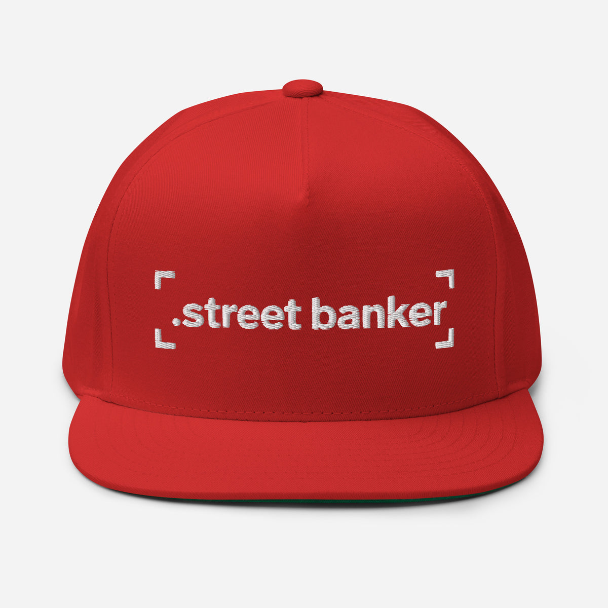 SB-03 Institution Flat Bill in red, front view