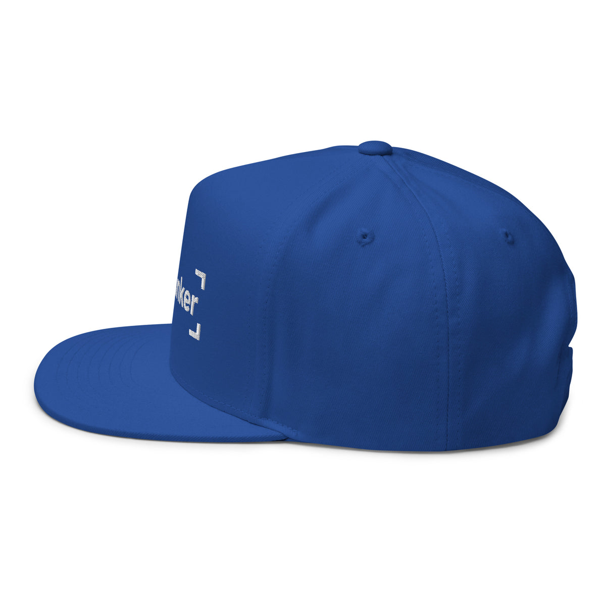 SB-03 Institution Flat Bill in royal blue, left-side view