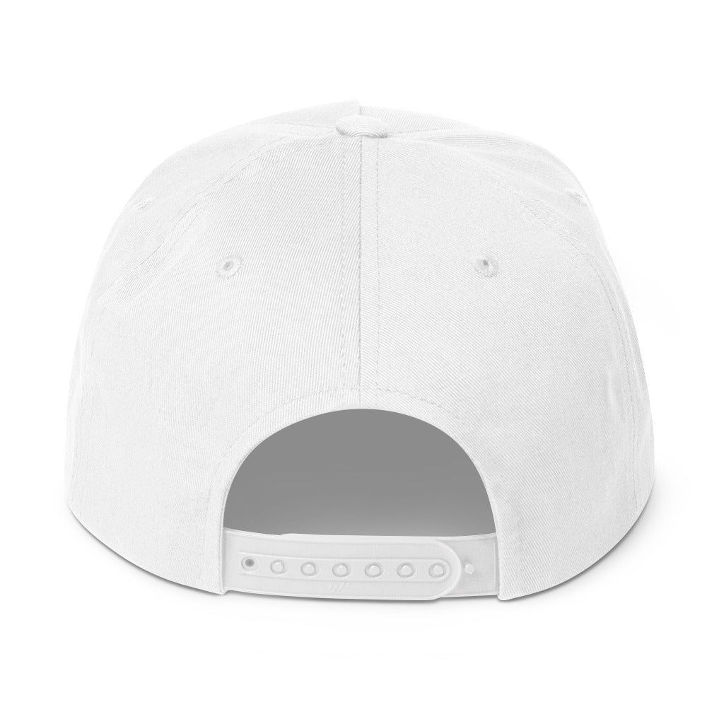 SB-03 Institution Flat Bill in white, back view