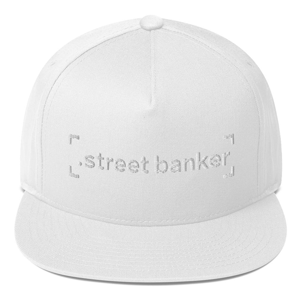 SB-03 Institution Flat Bill in white, front view