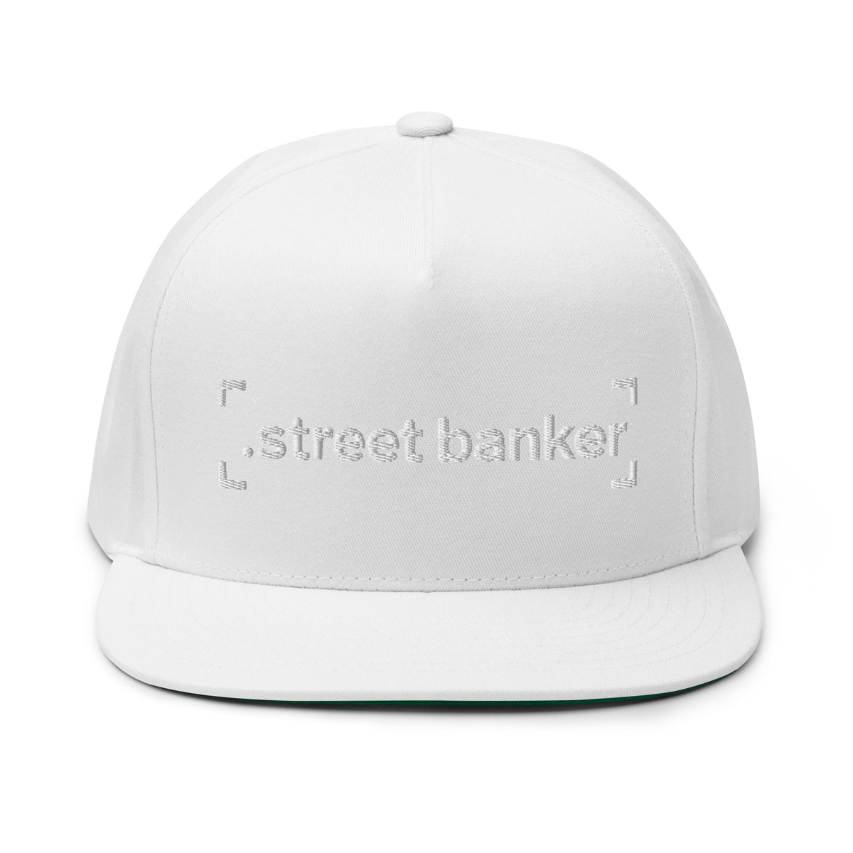 SB-03 Institution Flat Bill in white, front view