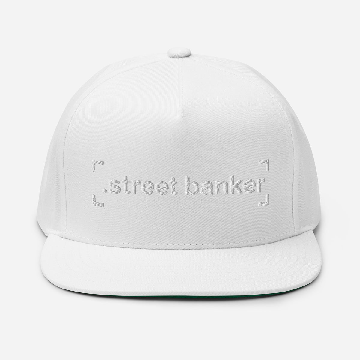 SB-03 Institution Flat Bill in white, front view