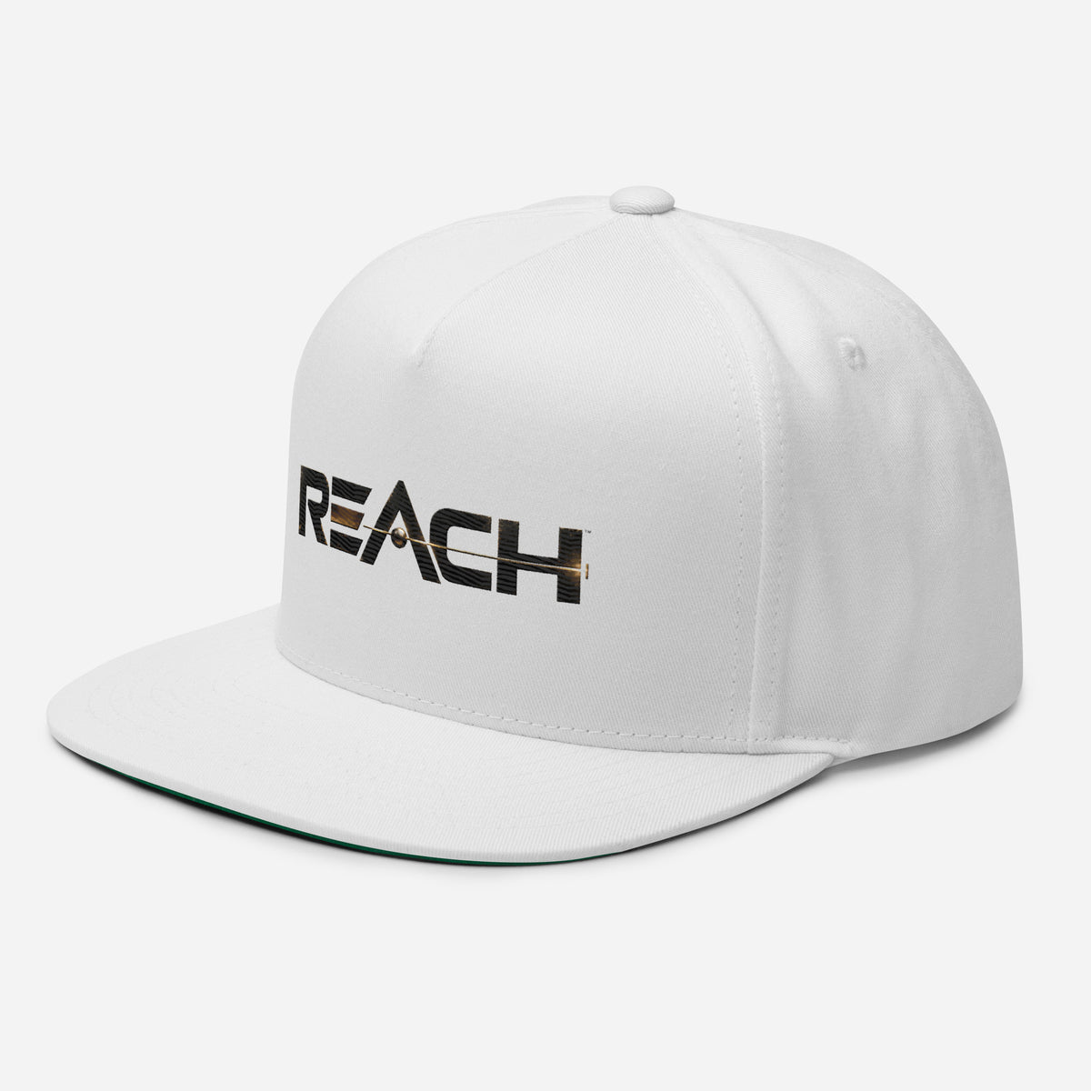 Reach Flat-Bill Cap in white, left-front angle