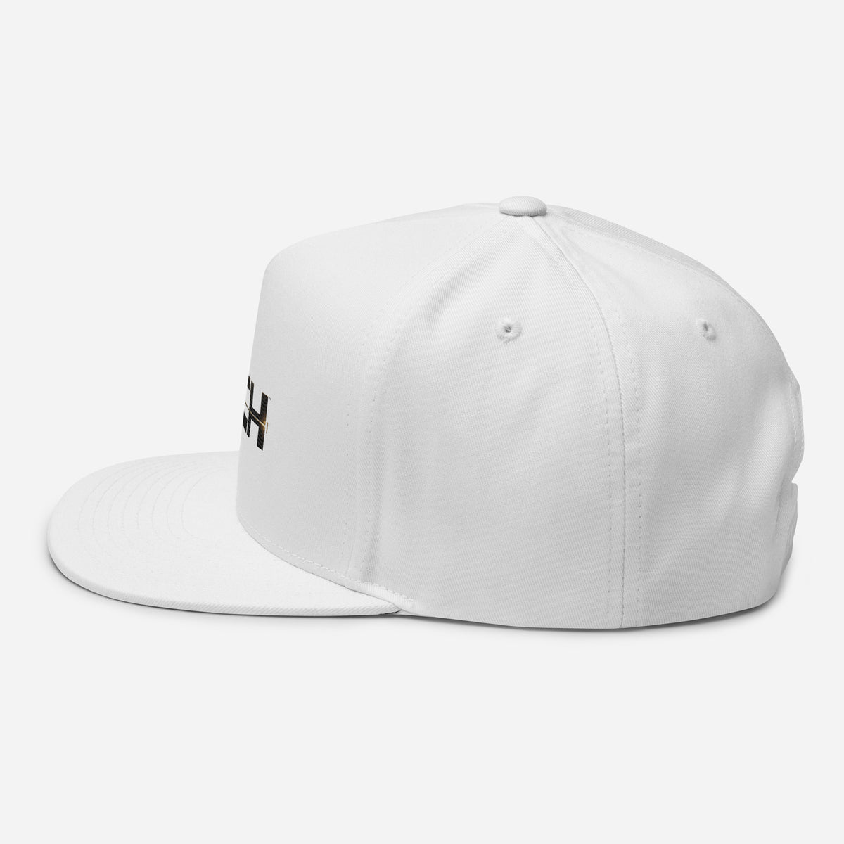 Reach Flat-Bill Cap in white, left-side view