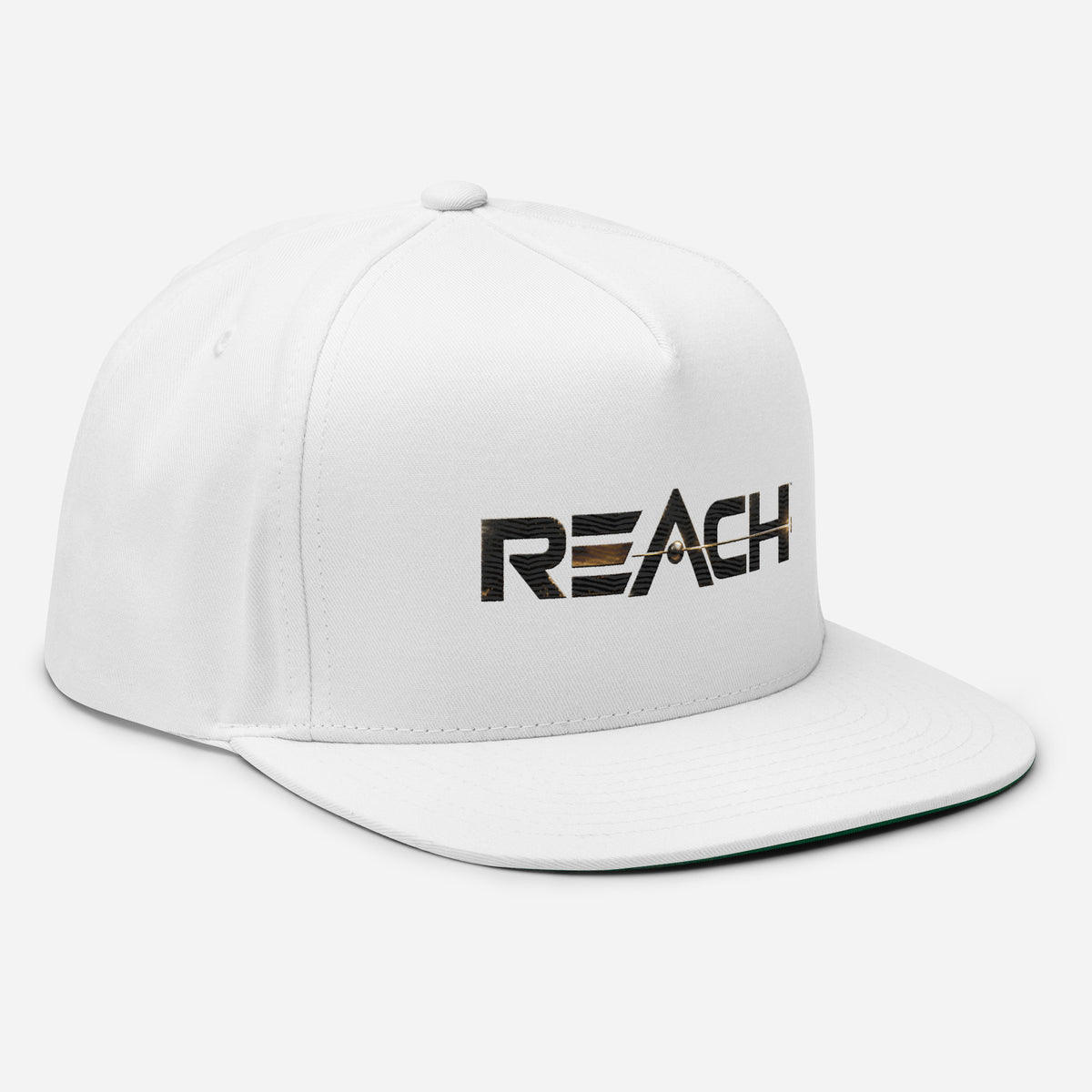 Reach Flat-Bill Cap in white, right-front angle