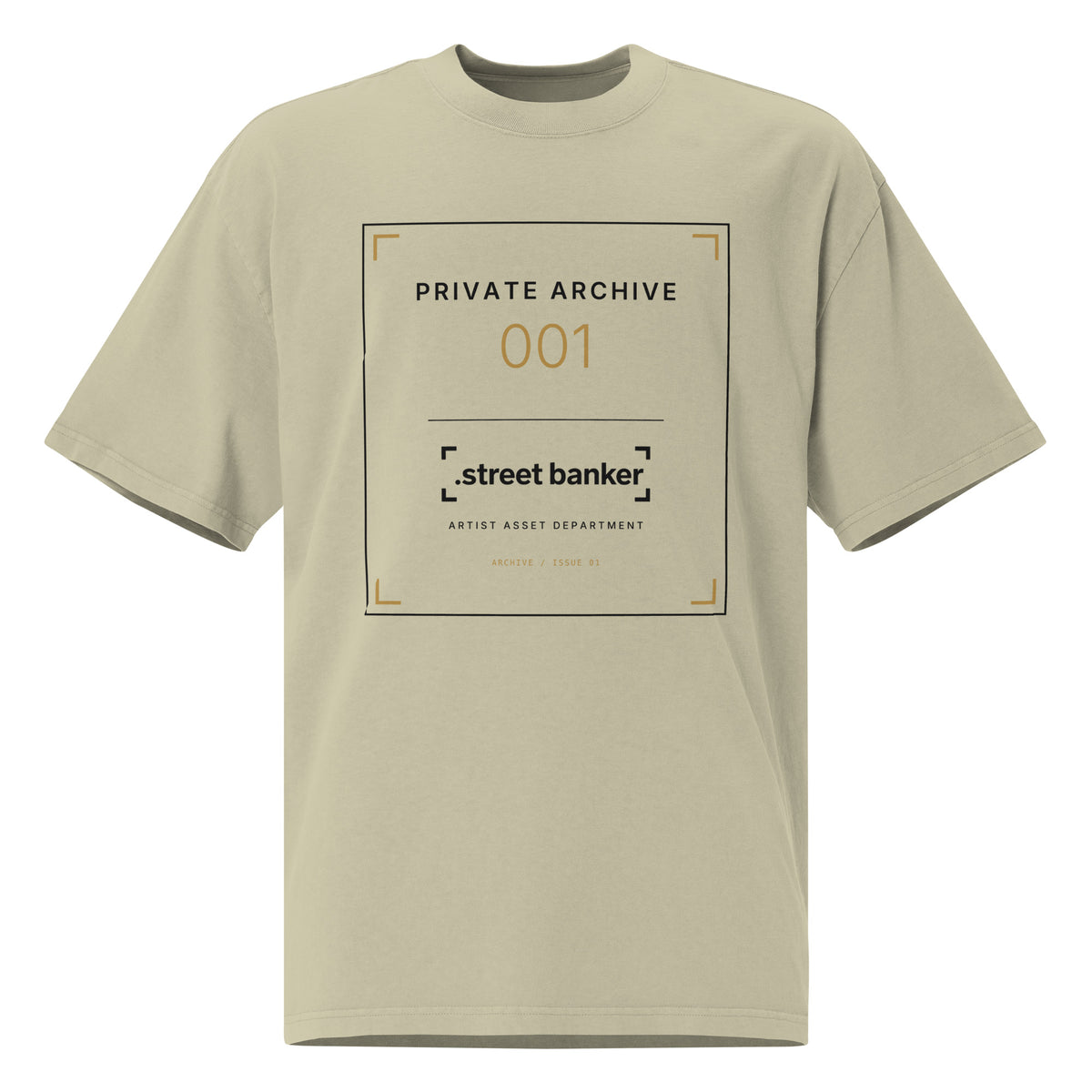 SB-01 Archive Index Oversized Tee in faded eucalyptus, front view