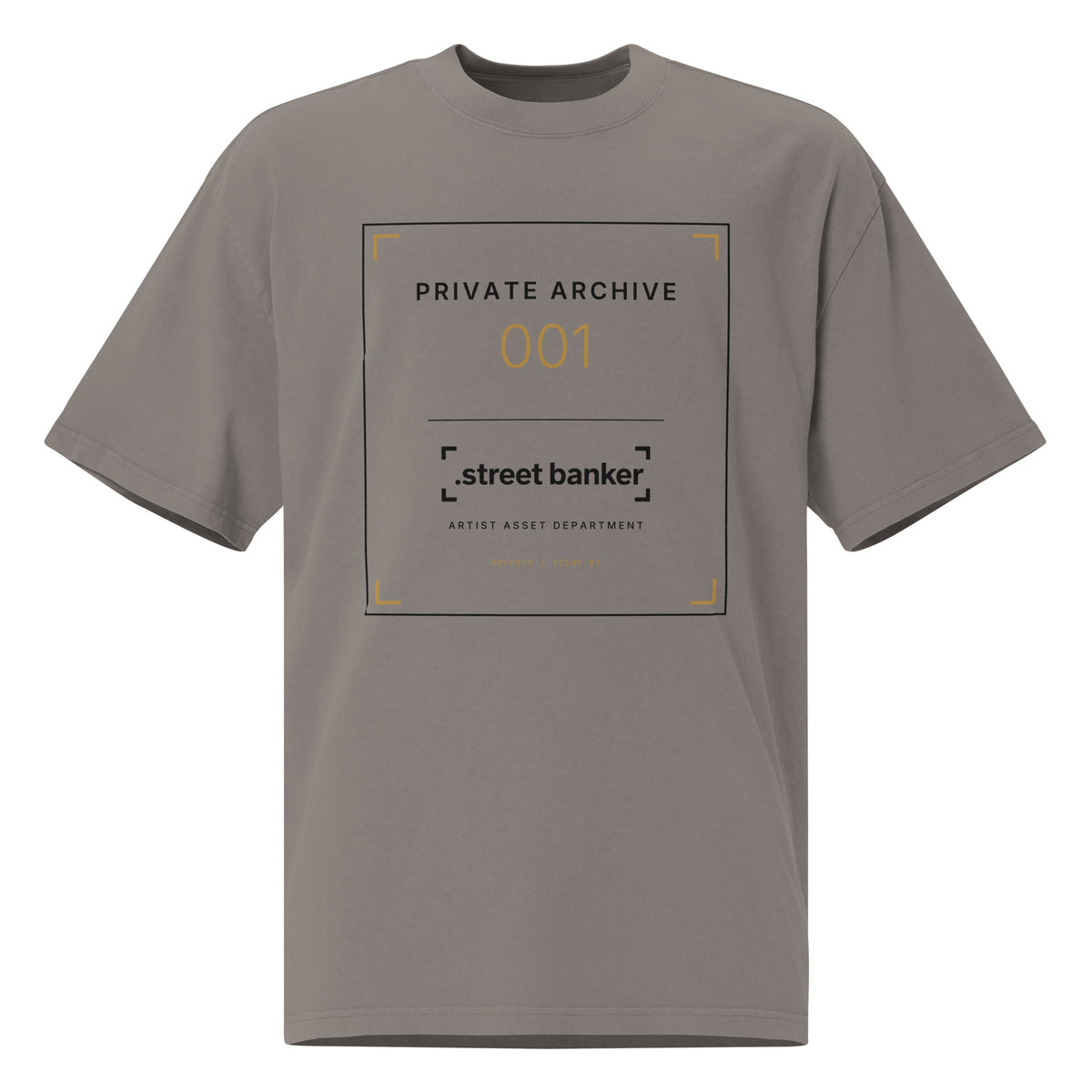 SB-01 Archive Index Oversized Tee in faded grey, front view