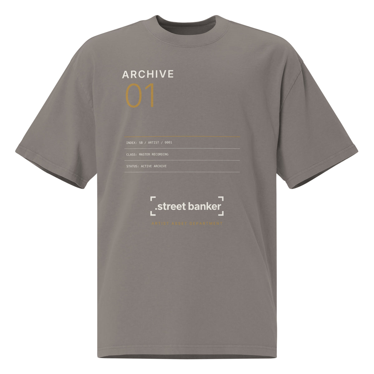 SB-02 Private Client Oversized Tee in faded grey, front view