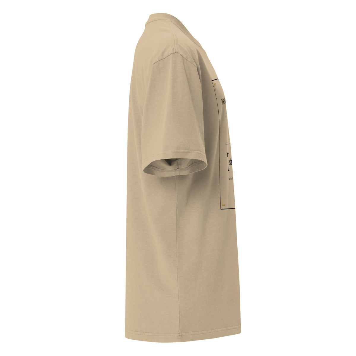 SB-01 Archive Index Oversized Tee in faded khaki, right-side view