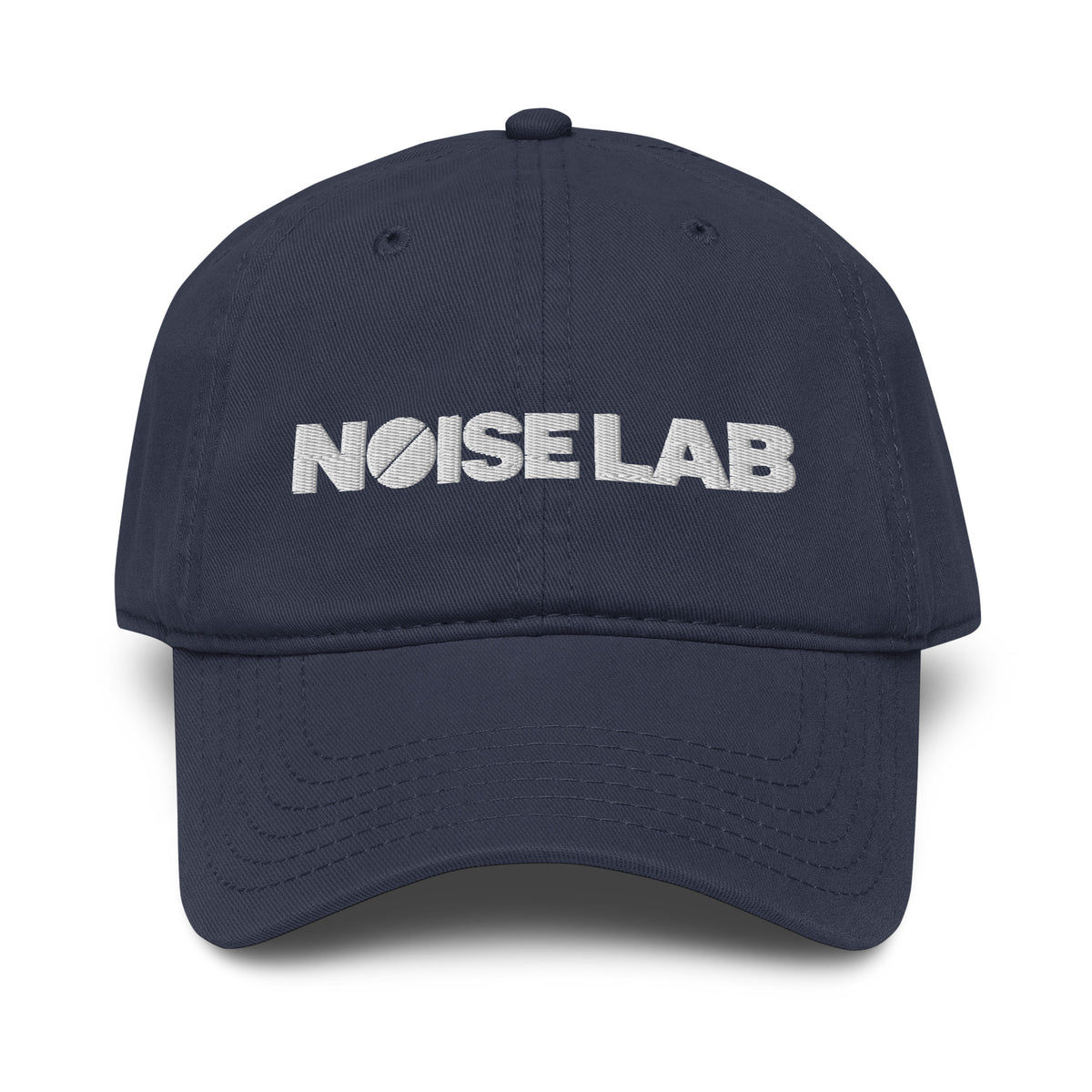 Noise Lab Garment-Washed Baseball Cap in navy, front view