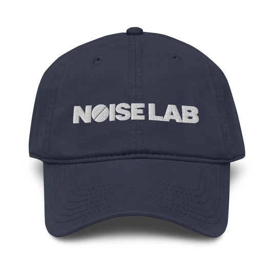 Noise Lab Garment-Washed Baseball Cap in navy, front view