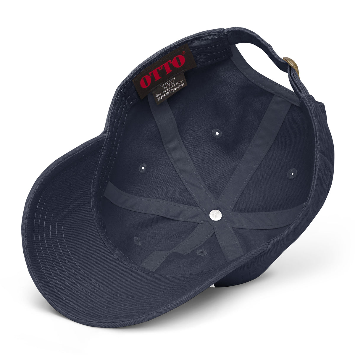 Noise Lab Garment-Washed Baseball Cap in navy, second detail view