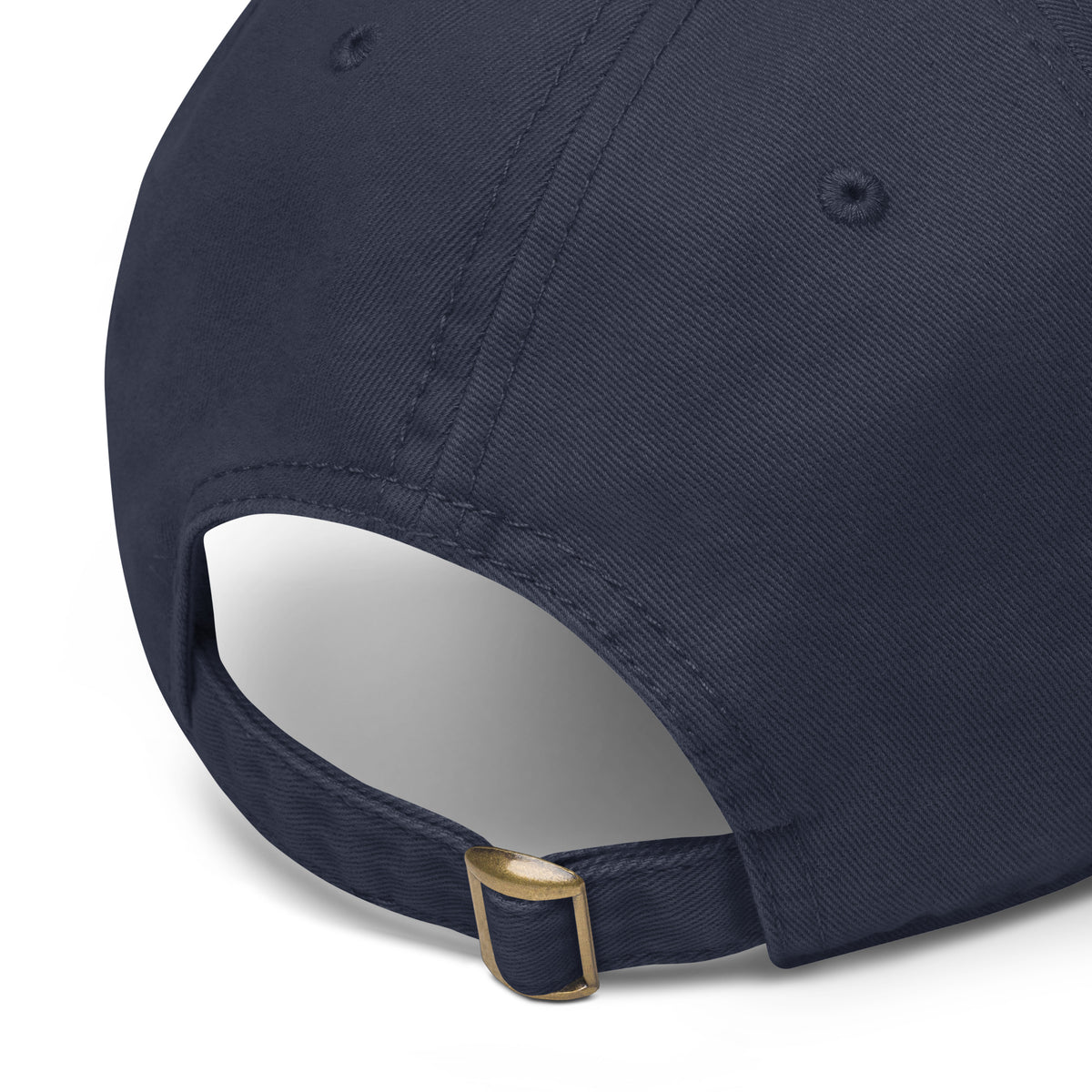 Noise Lab Garment-Washed Baseball Cap in navy, detail view