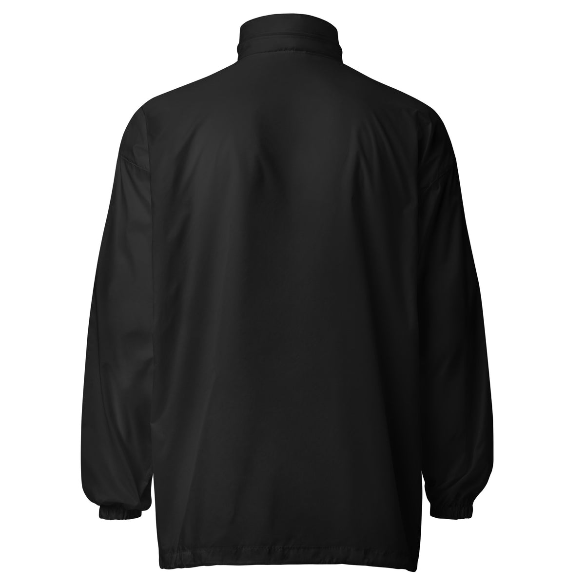 The Room Lightweight Windbreaker in black, back view