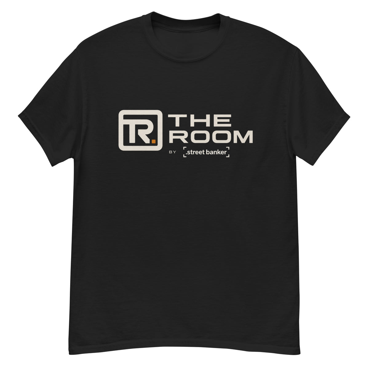 The Room Classic Tee in black, front view