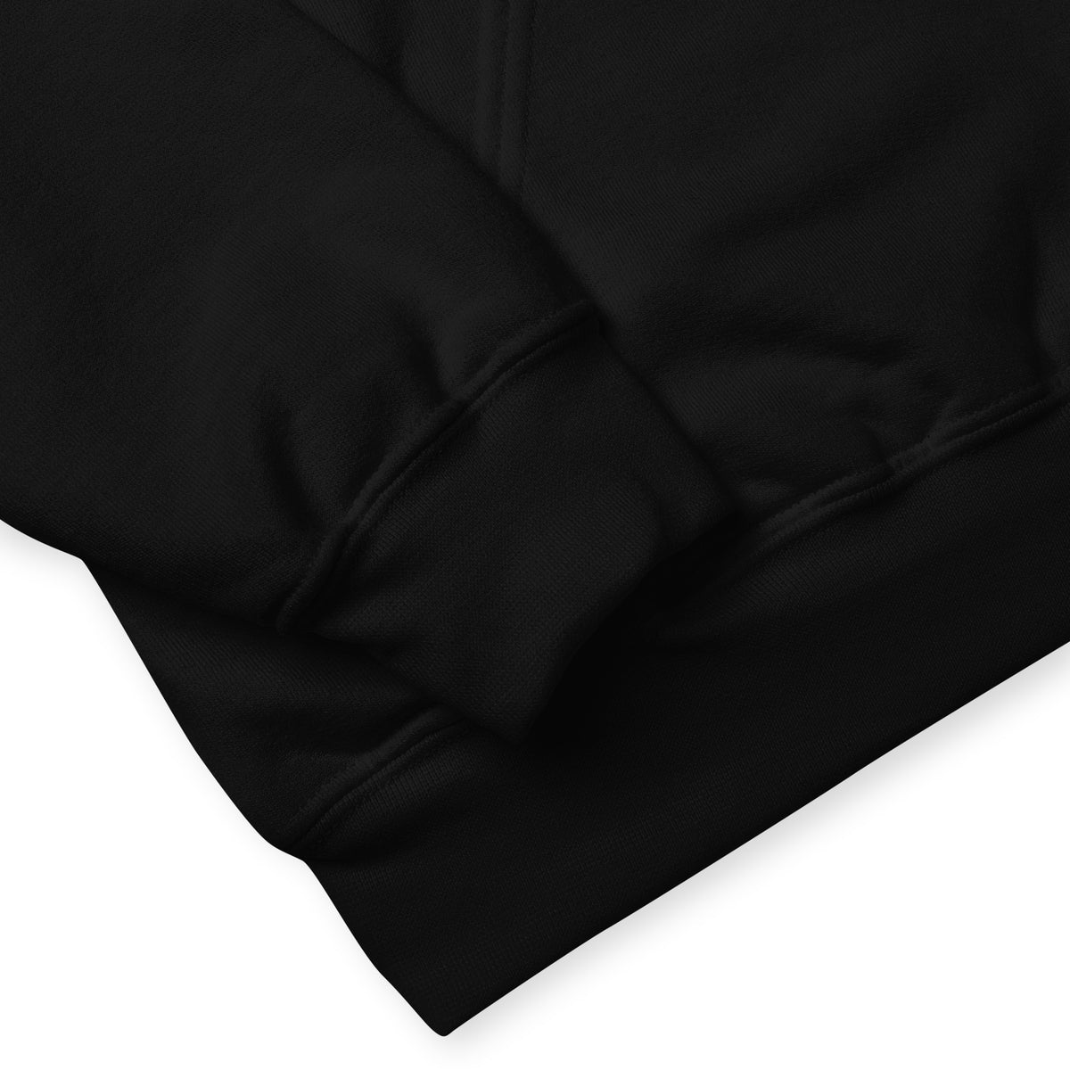 Noise Lab Black Pullover Hoodie in black, second detail view