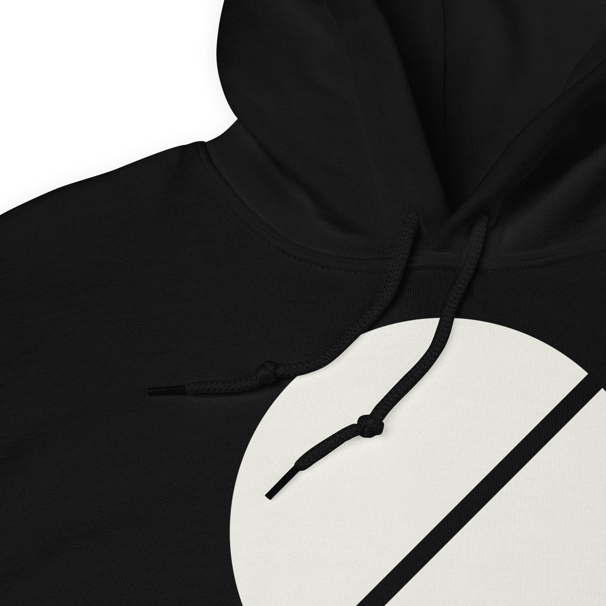 Noise Lab Black Pullover Hoodie in black, detail view