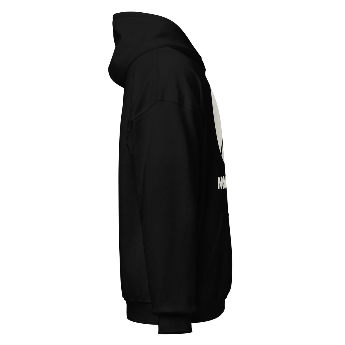 Noise Lab Black Pullover Hoodie in black, right-side view
