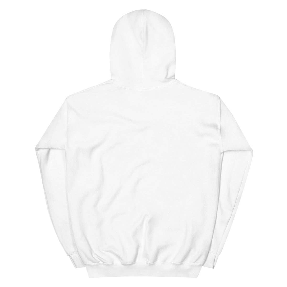 Noise Lab White Pullover Hoodie in white, back view