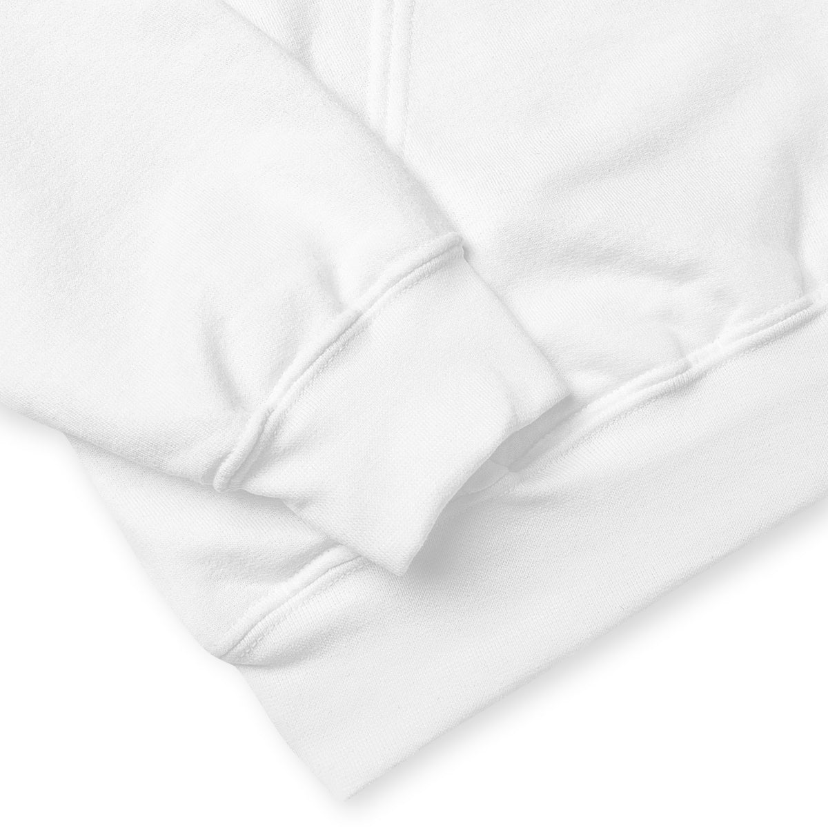 Noise Lab White Pullover Hoodie in white, second detail view