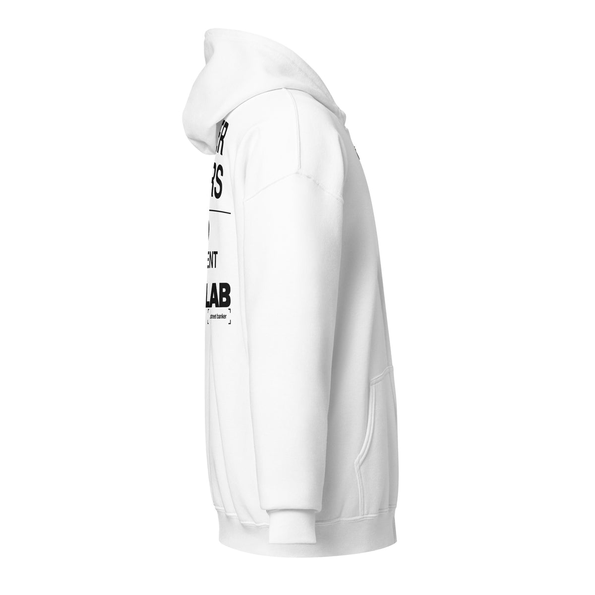 Noise Lab Heavy Blend Zip Hoodie in white, right-side view